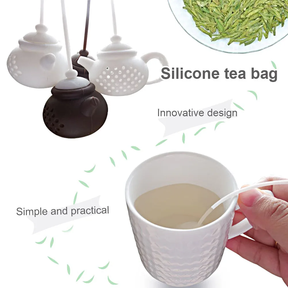 Silicone Teapot-shape Tea Infuser Repeatable Strainer Tea Bag Leaf Filter Diffuser Teaware Creative Gadget Teapot Accessories