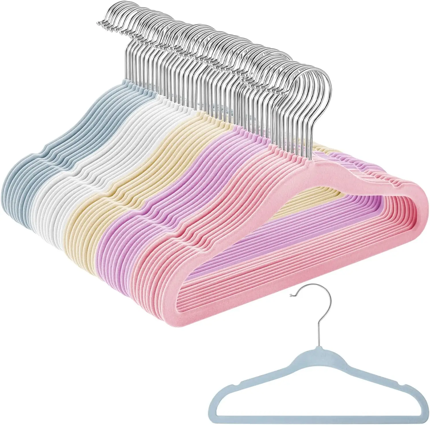 10PCS Premium Toddler Baby Velvet Hangers Non-Slip Baby Hangers Ultra-Slim Space-Saving Children Hangers 360° Swivel Hook Hanger