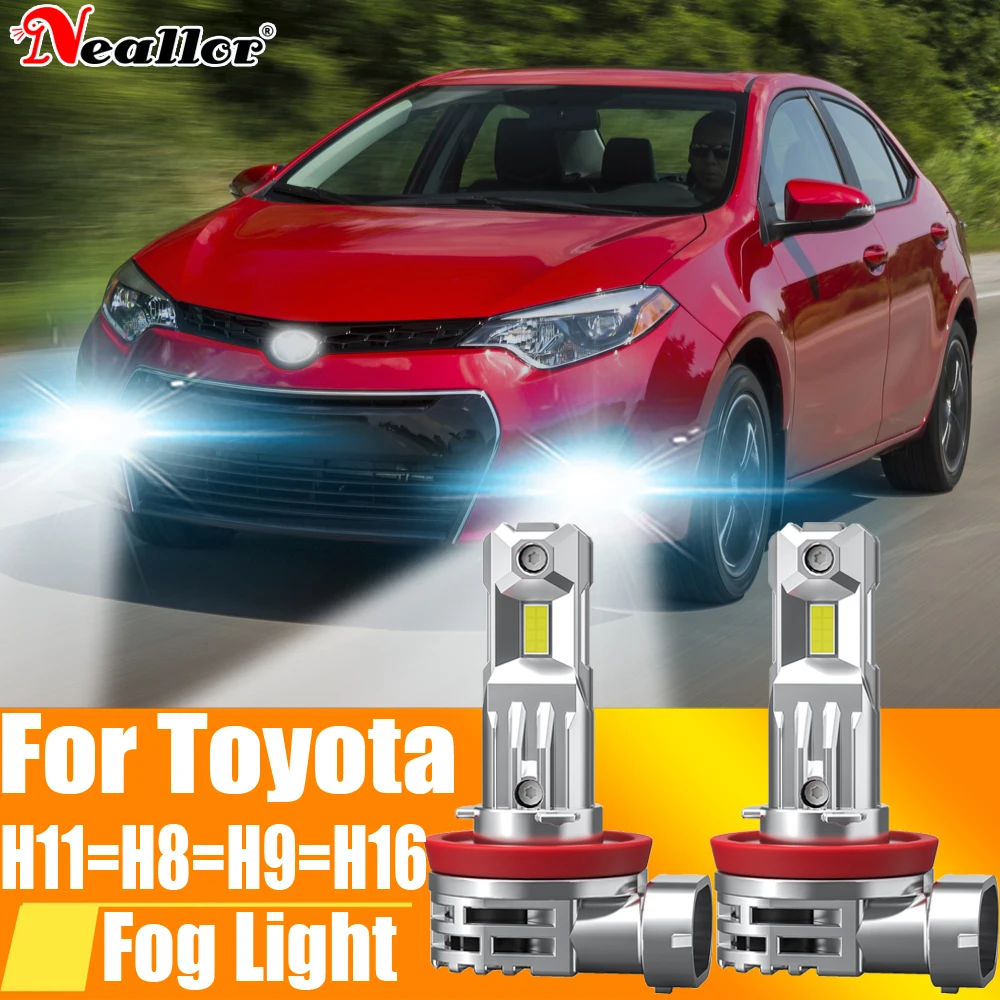 2x H11 H8 Led Fog Lights Headlight Canbus H16 H9 Car Bulb Diode Driving Running Lamp 12v 55w For Toyota Corolla Rav4 Yaris Vitz