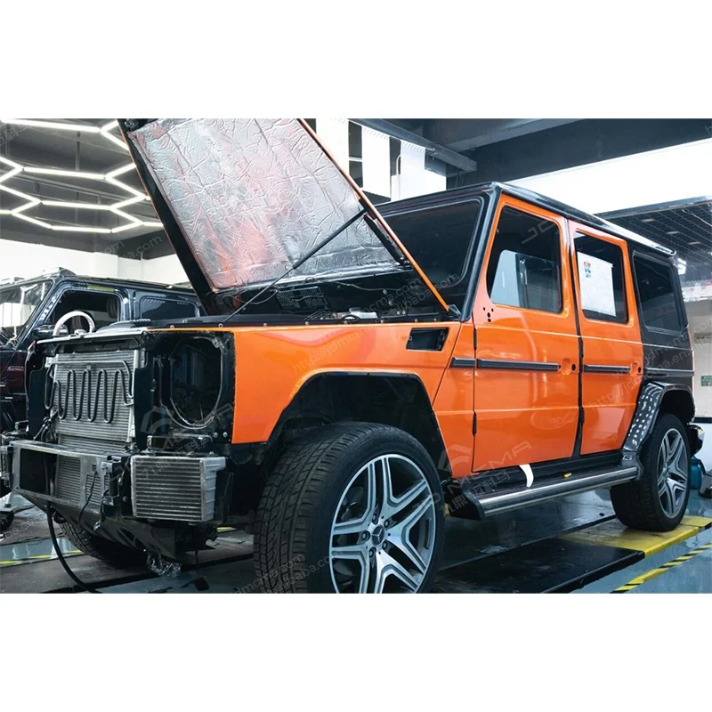 طقم الكسوة الداخلية باللون البرتقالي المباشر من المصنع لتعديلات مخصصة فاخرة G350 G500 G63 W463 إلى W464 #6