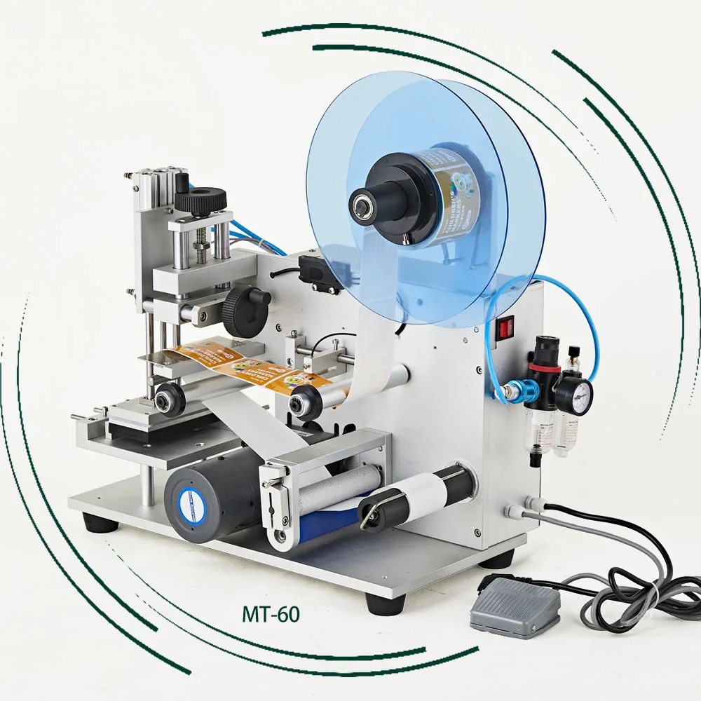 LT-60 MT-60 SY-60 Manual Label Applicator Desktop Small Semi Automatic Flat Surface Labeling Machine