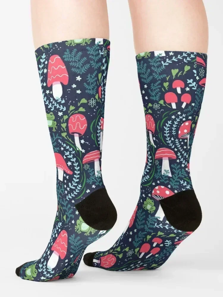 Mushrooms, Toadstools and Frogs Socks cute anti slip football Wholesale custom Male Socks Women's