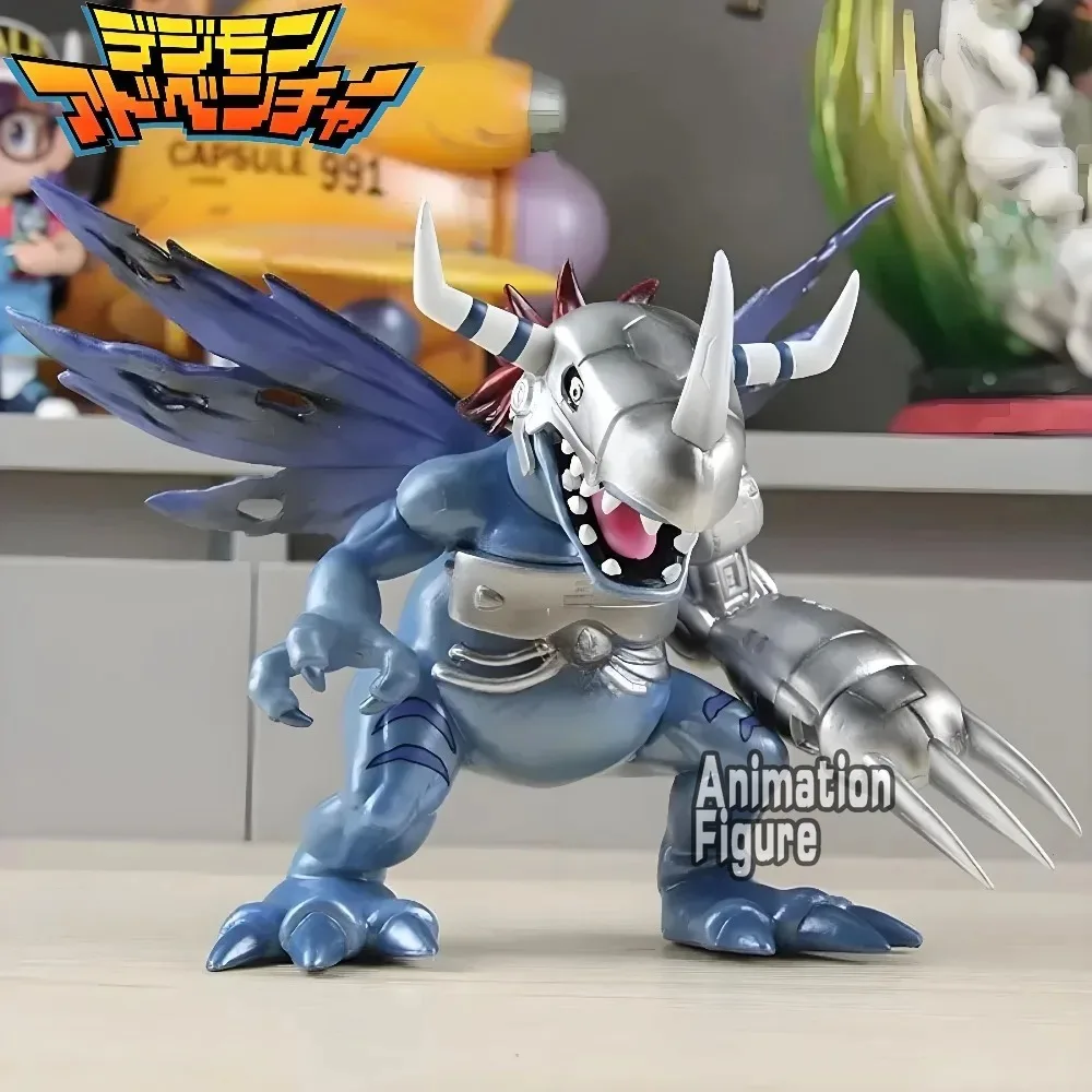 19cm/7.48in Anime Digimon Adventure Figure Blue Metal Greymon Action Figures Pvc Collection Model Toys for Gifts
