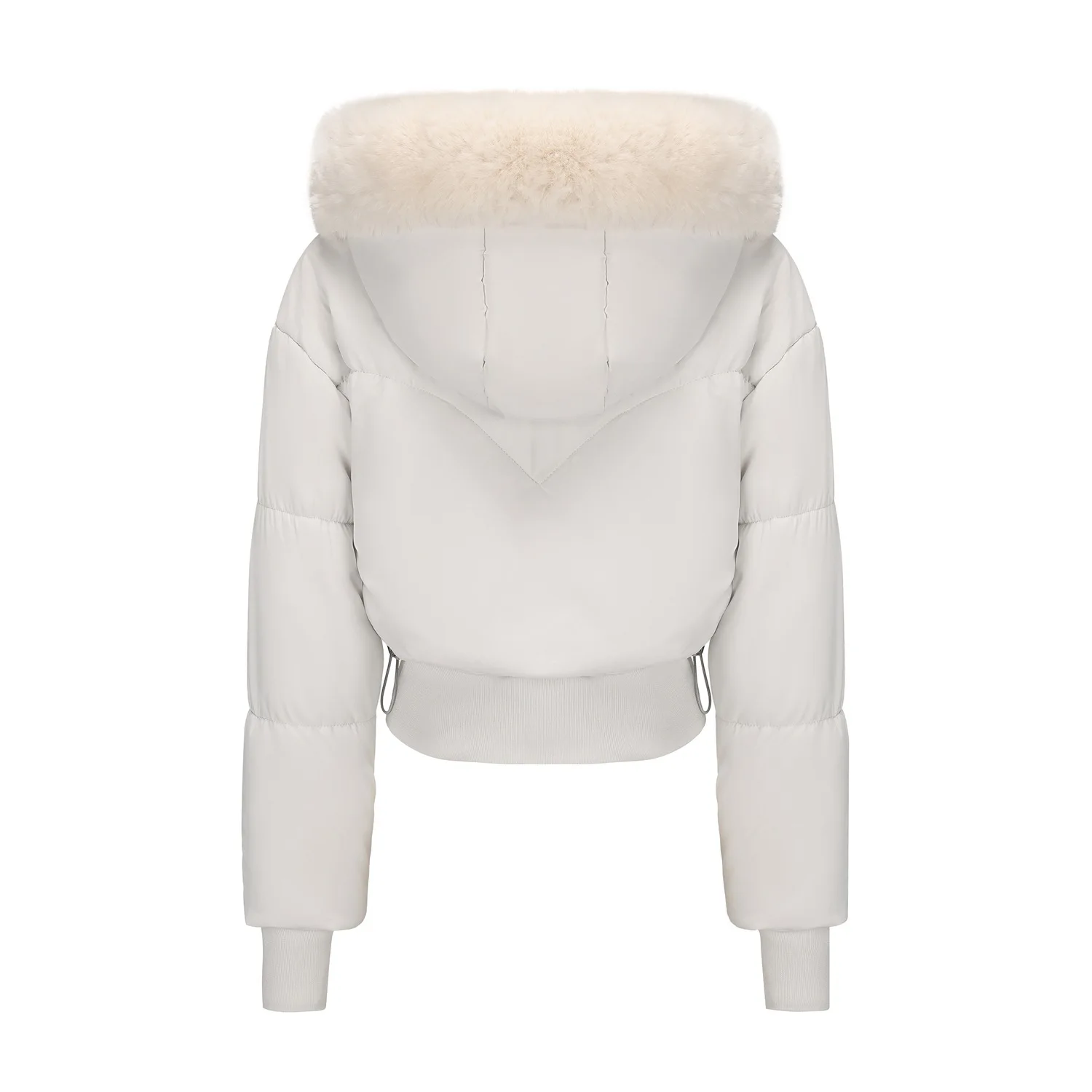 큰 털 칼라 후드 숏 코튼 재킷 여성용 가을 겨울 신상 두꺼운 따뜻한 코튼 허리 조임 디자인 코트