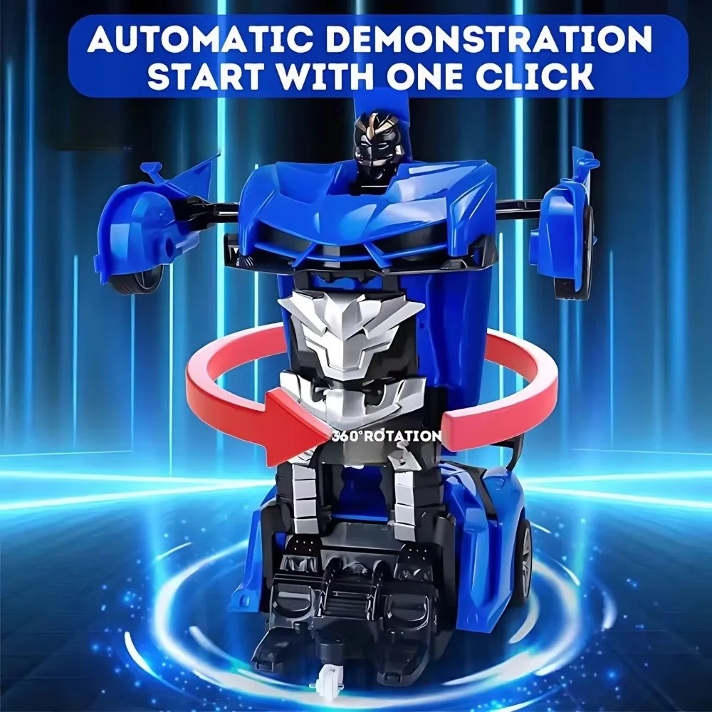 New 2-in-1 Transformable Robot Car One-key Deformation Remote Control Deformation Car Children Boys Toys Gift