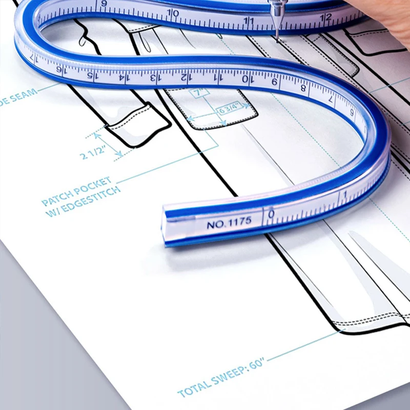 1 Buah Alat Gambar Penyusunan Penggaris Kurva Fleksibel Penggaris Berbentuk Ular Penggaris Melengkung Fleksibel Perlengkapan Kantor Sekolah Plastik Quilting
