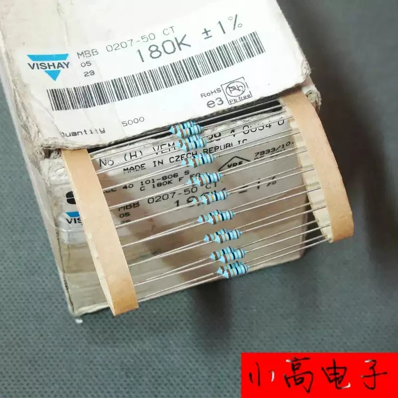 VISHAY-BC 180K resistor MBB0207 1% copper pin metal film produced in Czech Republic