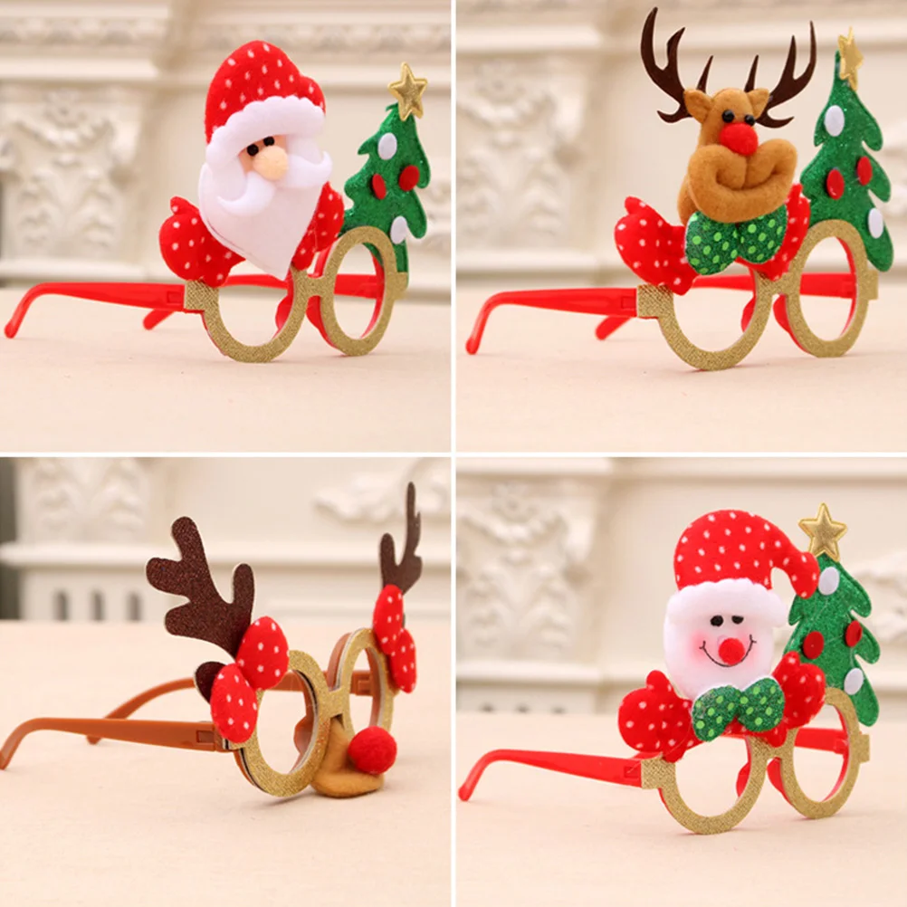 

2 Pcs Snowman Glasses Fun Christmas Kids Antlers Cartoon Sunglasses Party Elder