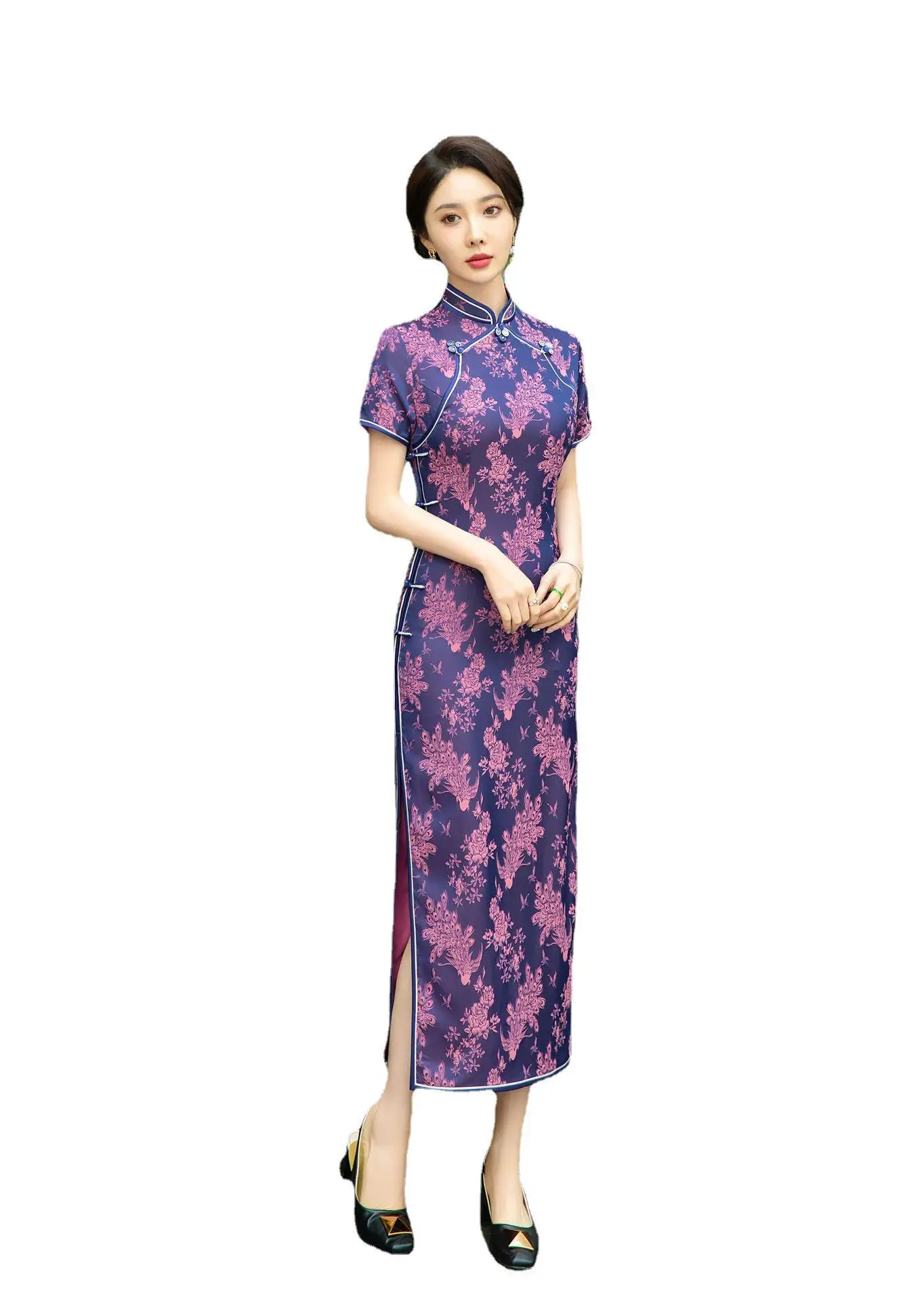 Cheongsam Elegant Wear Daily New Chinese Style Old Shanghai Wedding Women Fashion Dress Waist-Tight