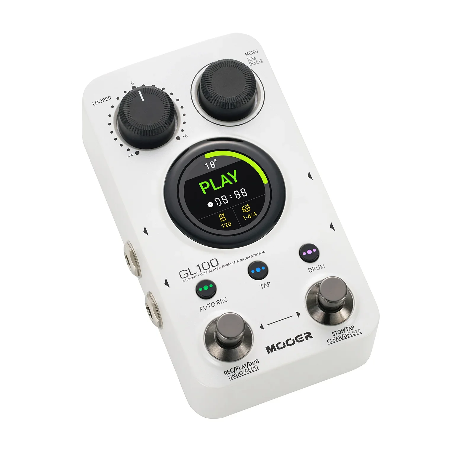 

Двойной педаль Mooerguitar Gl100 с сенсорным экраном, автоматическая запись, растяжка времени Fx, встроенная барабанная машина - стерео