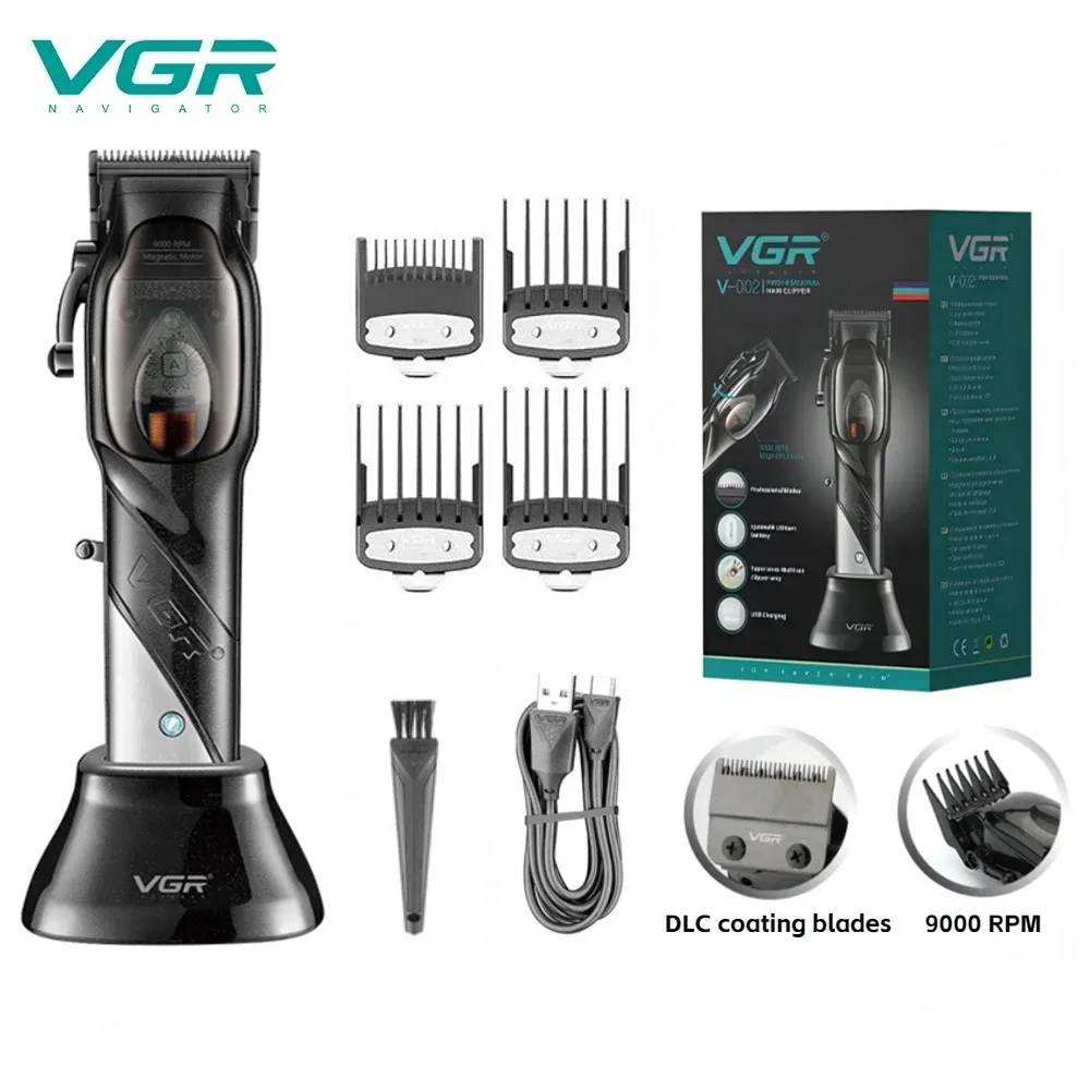 VGR Hair Trimmer Professional Clippers Cordless Hair Cutting Machine 9000 RPM Haircut Barber Electric Hair Trimmer for Men V-002