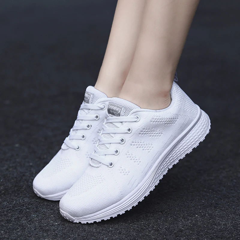 Ladies Casual Shoes Fashion Breathable Walking Mesh Flat Men's Sports Sneakers