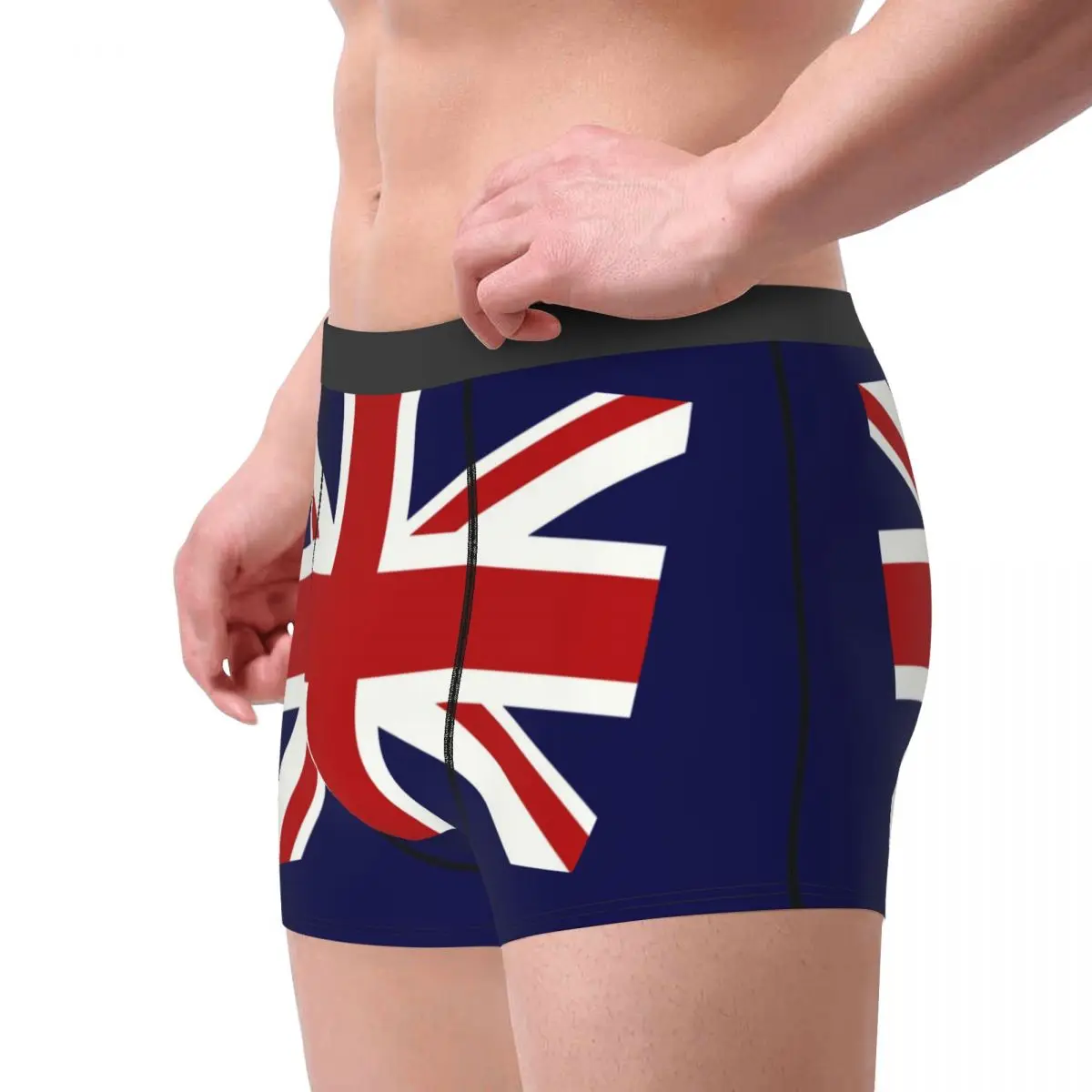 Novidade personalizada Union Jack Bandeira do Reino Unido Boxers Shorts Calcinhas Masculinas Cuecas Respiráveis