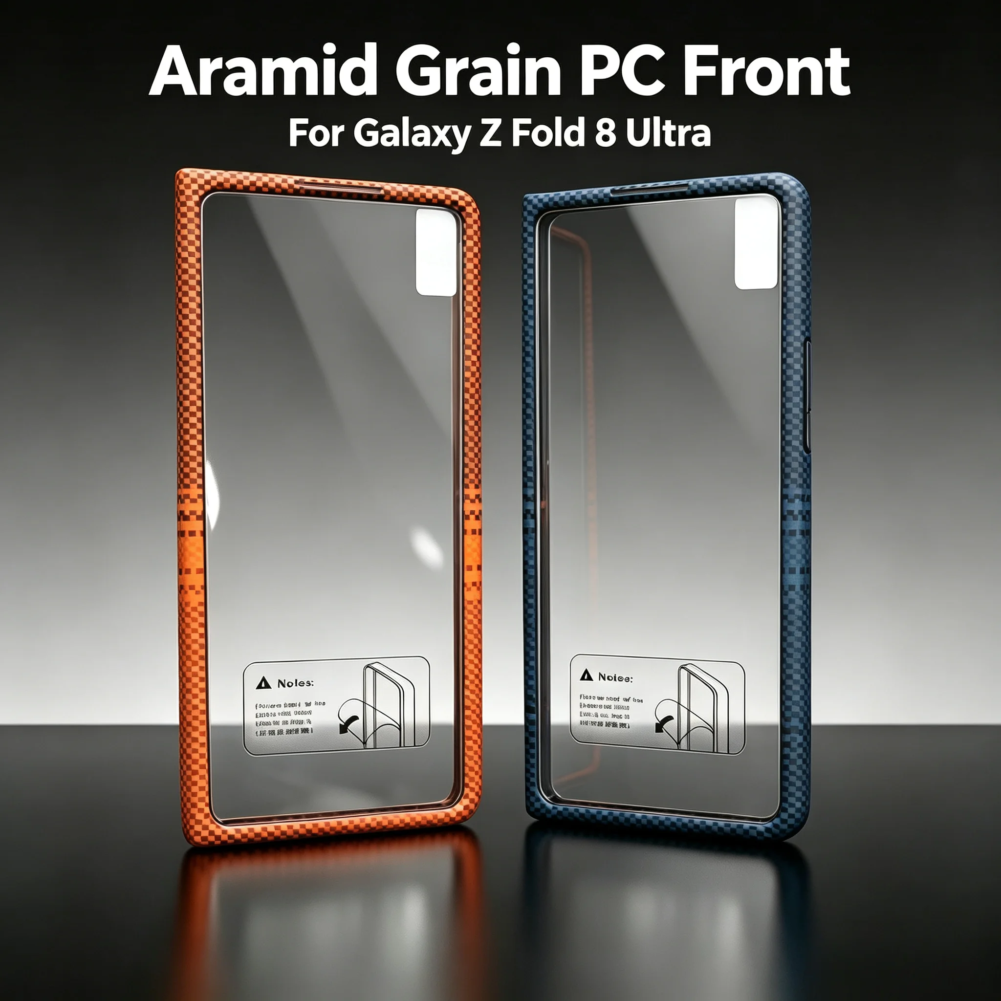 Slim Aramid Grain Rim Case with Full Screen Protector Film for Samsung Galaxy Z Fold8 Ultra 7 6 5 Tough PC Front Bezel Guard Cap