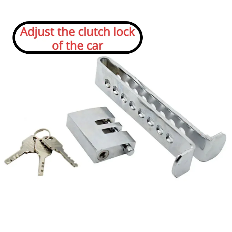 

Automobile Adjustable Brake Pedal Lock with 3 Keys - Heavy Duty Lock Throttle Security Steel Stainless Anti-Theft Tool Pedal