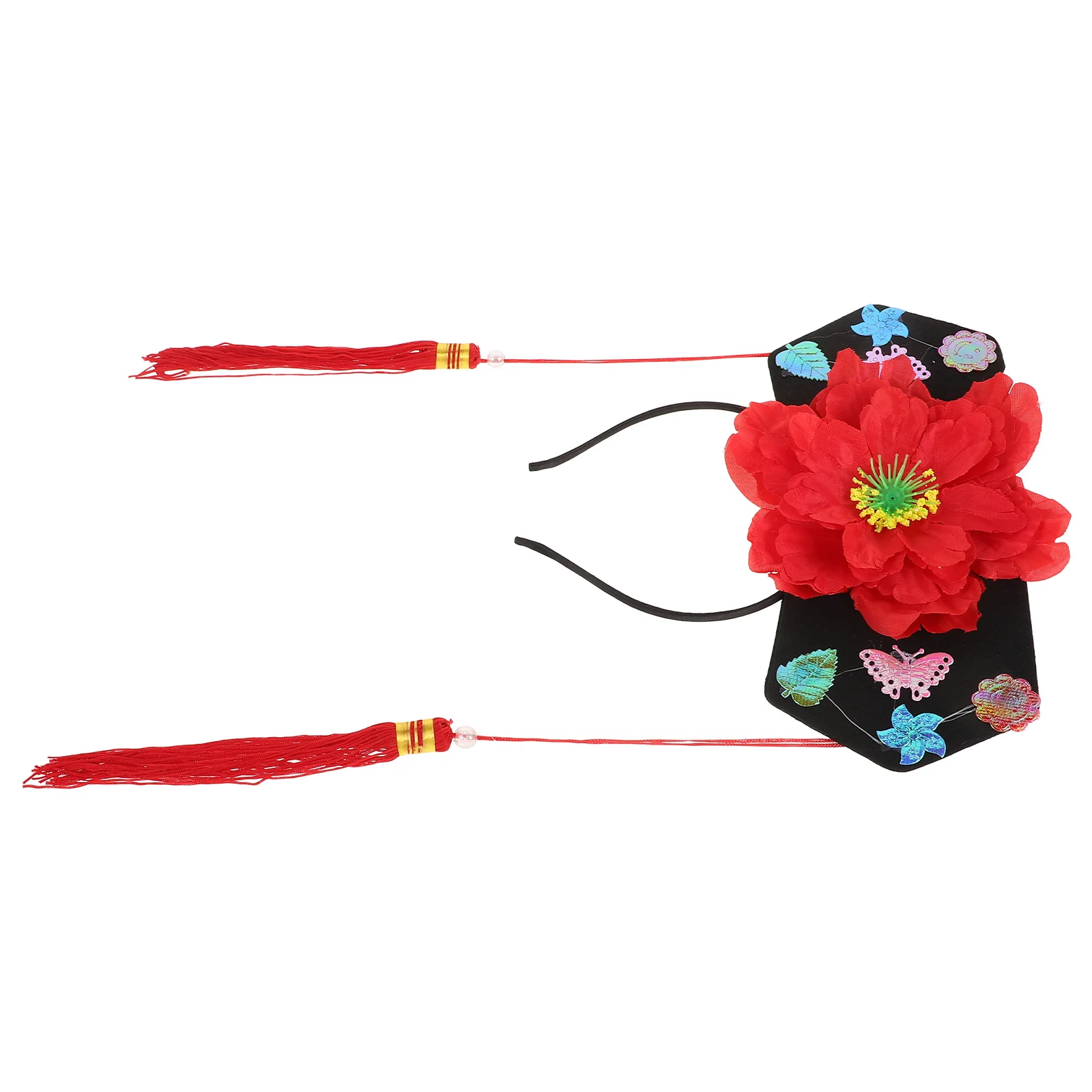 

Qing Dynasty Princess Hat Traditional Chinese Headwear Kids Stage Performance Accessory Palace Style Xiangfei Crown Decorative
