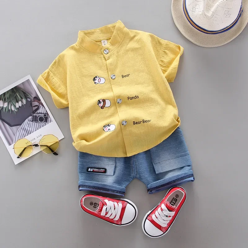 Summer Kids Clothes Suit Children Boys Fashion Shirt Shorts 2Pcs/Set Toddler Casual Clothing Infant Kids Tracksuits Suit Sets