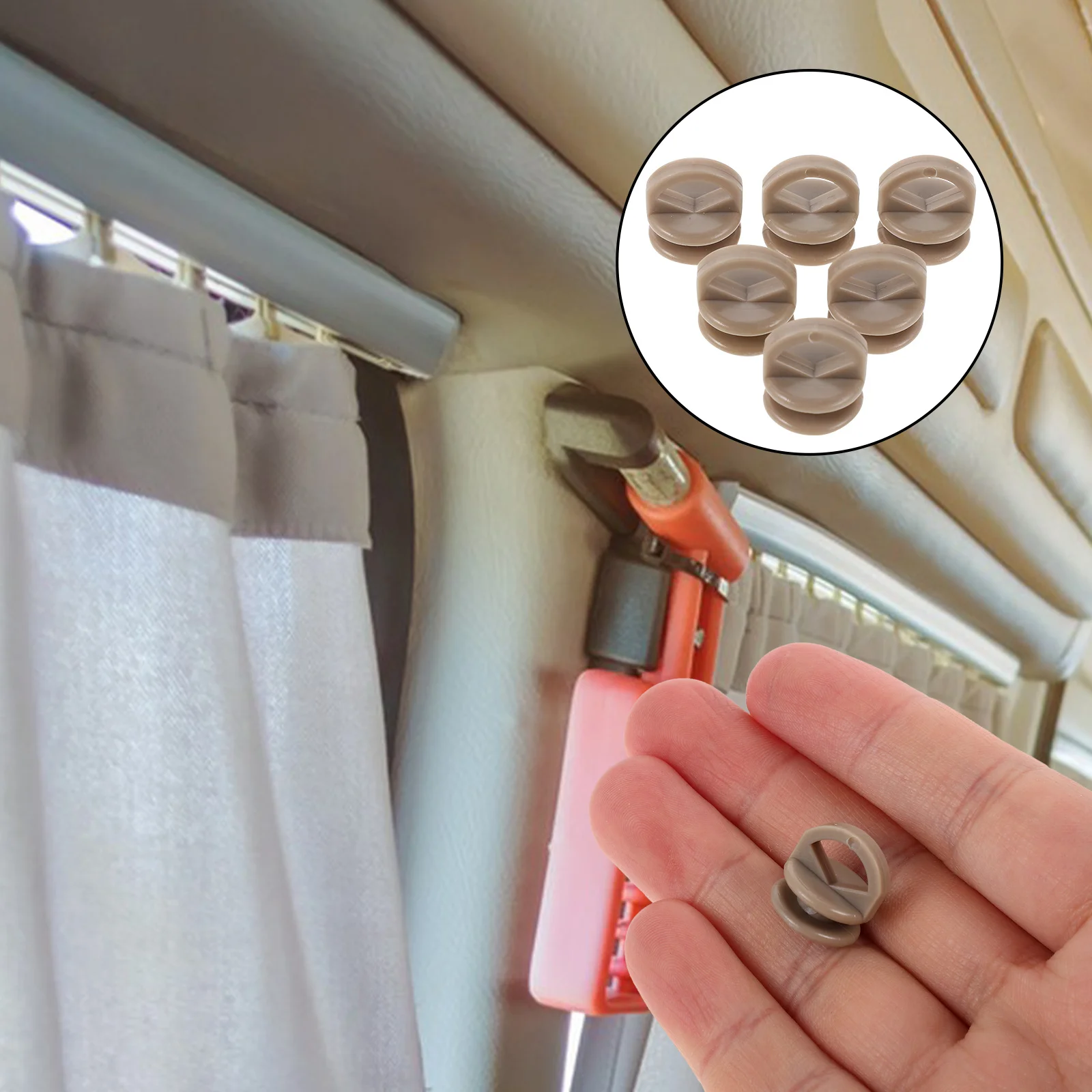 

500pcs Car Sunshade Hooks Plastic Curtain Hooks For Track Systems Rv Caravan Motorhome Truck Curtain Track Gliders Sliding