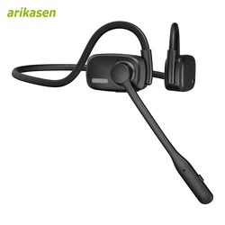 Bluetooth Headsets V5.4 for Trucker Hands Free Noise Canceling Headphones Open Ear with Dual-Mic for Computer Cell Phones Office