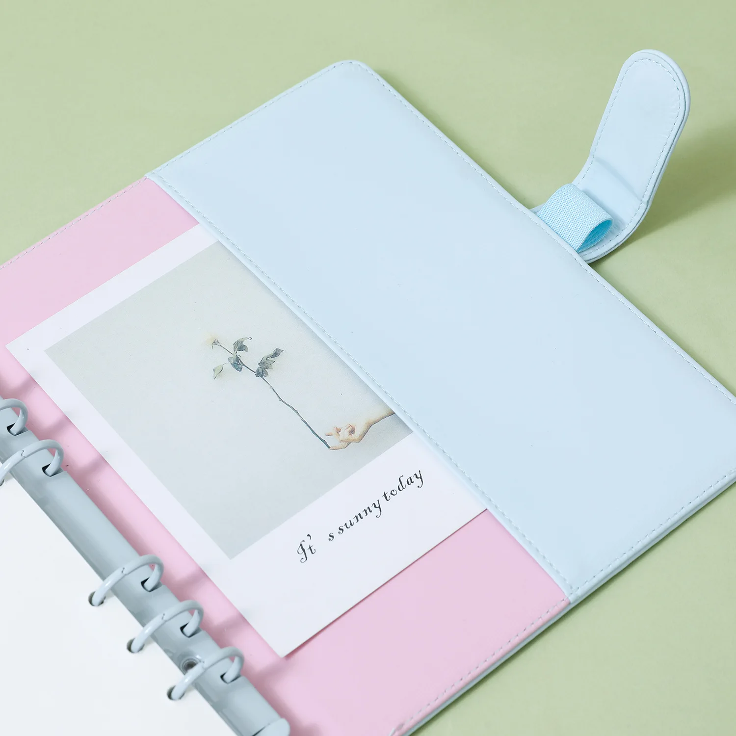 Copertina raccoglitore quadrata in pelle PU Macaron A5 A6, raccoglitore ad anelli ricaricabile a 6 anelli, sigillatura con fibbia magnetica, libro di carte stellari per notebook 2 in 1