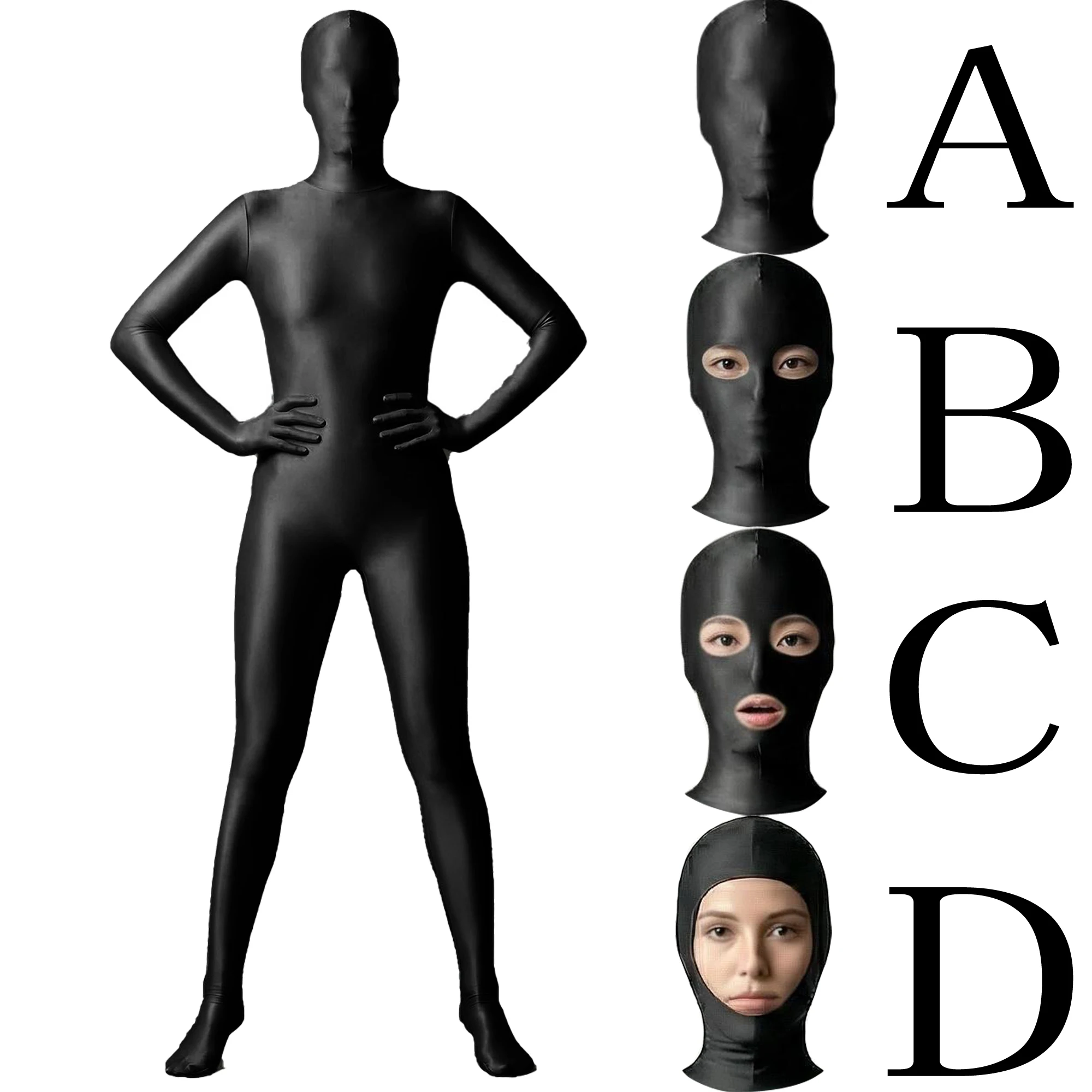 Kigurumi Head Shell Zentai Full Body Suit Cosplay Anime-kostuum Hoge elastische naadloze glanzende bodysuit uit één stuk