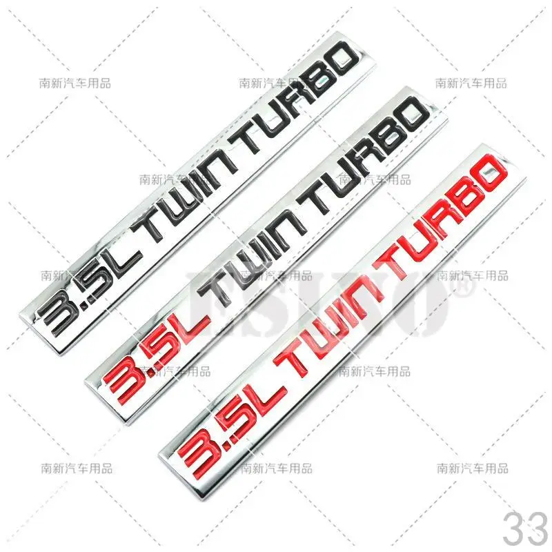 Car Styling 3.5L Twin Turbo 3D Metal Alloy Adhesive Emblem Stickers Car Body Badge For Ford F150 Raptor Lincoln Navigator A