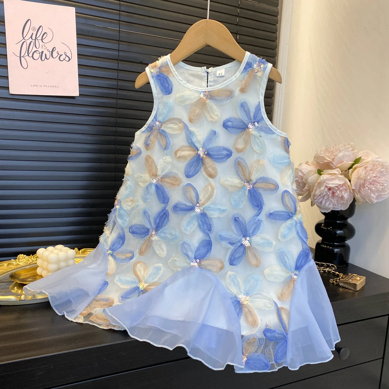 Neues Sommerkleid für Mädchen, dünn, hübsch, Kleinkind-Babykleidung, Kinder-Outfit