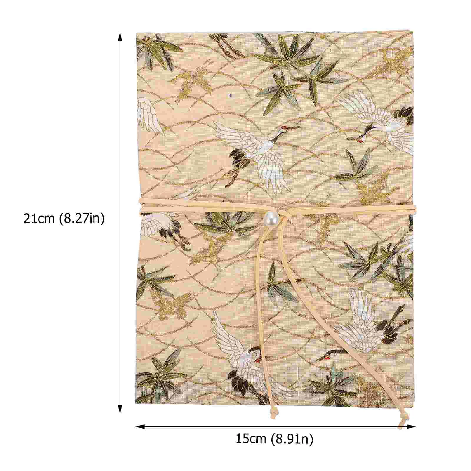 Flowers Crane Cloth Student Decorate Reusable Book Covers Stationery 215X15X01CM Dust Adjustable Notepad