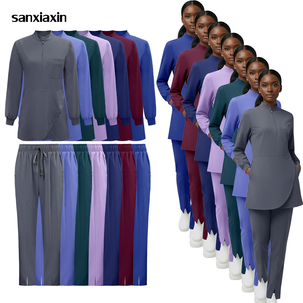 

Hospital Doctor Workwear Women Medical Uniforms Nurse Scrubs Set Beautician Professional Work Top Pants Dental Surgery Work Suit