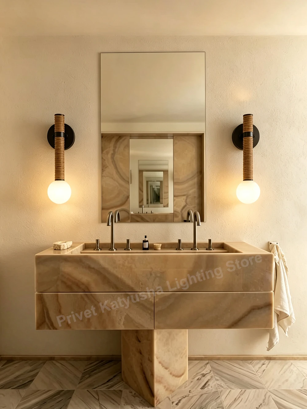 Upgrade Your Room Vintage Leather Glass Wall Sconce Lamps, Wall Decor Luxury Designer Lighting for Bathroom Living Room Hallway
