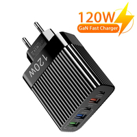 USB C Charger Adapter 120W Muti 5 Ports Quick Charge PD Type C QC 3.0 High Speed Fast Charging for iPhone 15 Xiaomi Wall Charger
