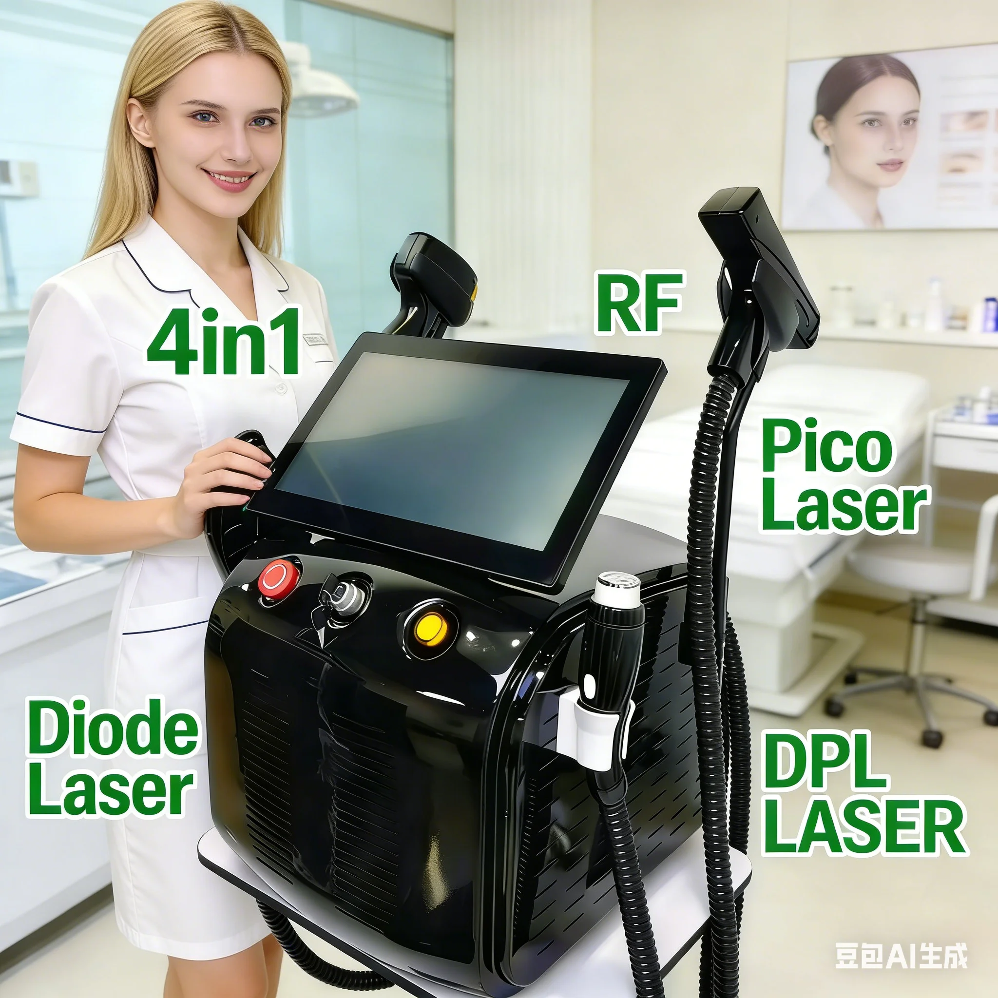 

4-IN-1 High Power Laser Diode Hair Removal Machine 755/808/1064/940nm Ice Titanium Beauty Body Hair Removal Equipment 2025 Model