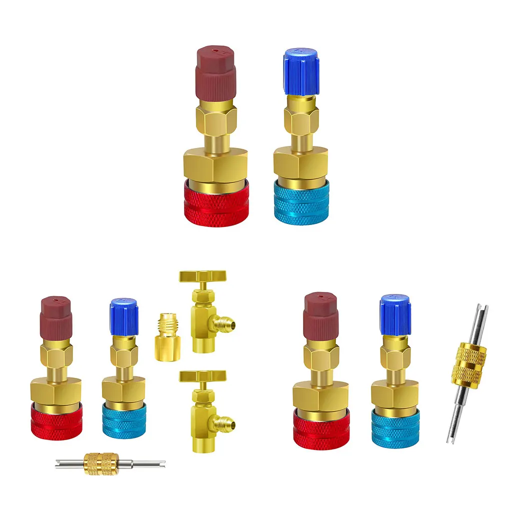 

Ball Lock Quick Fitting Coupler For R1234YF Canisters Adapter Quick Fitting R1234YF To R134A Not R134a Canisters Set 3