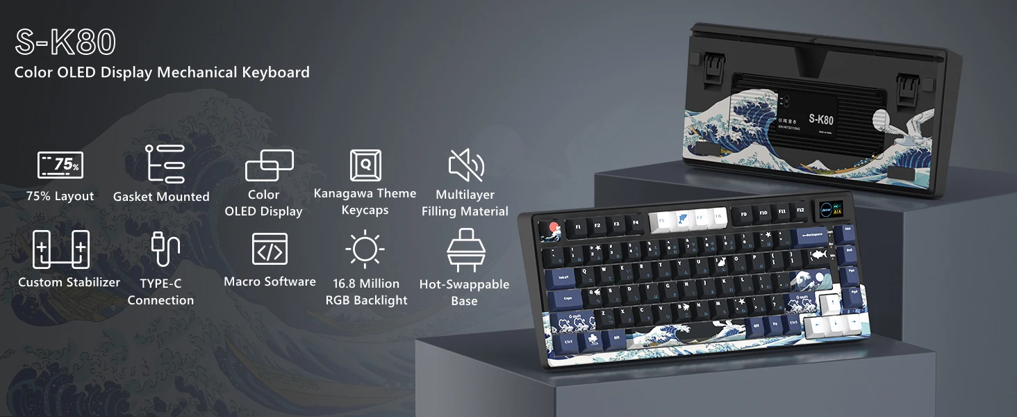 Tastiera Meccanica Da Gioco 60% Compatta - 68 Tasti, Switch Marrone, Retroilluminazione LED RGB, Tipo C - Anti-Ghosting