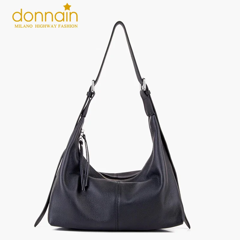 

DONNAIN Genuine Leather Shoulder Bags For Women Men Soft Casual Daily Large Capacity Tote Bag Unisex Crossbody Commute Hobo