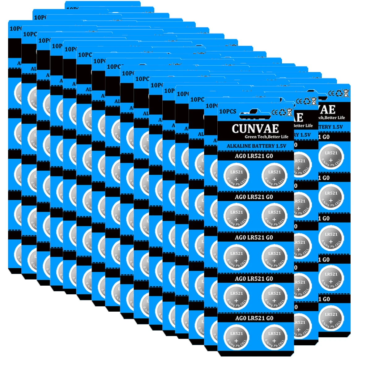 50000PCS SR521SW batteria AG0 LR521 379 1.5v orologio a bottone batterie alcaline 1.5V
