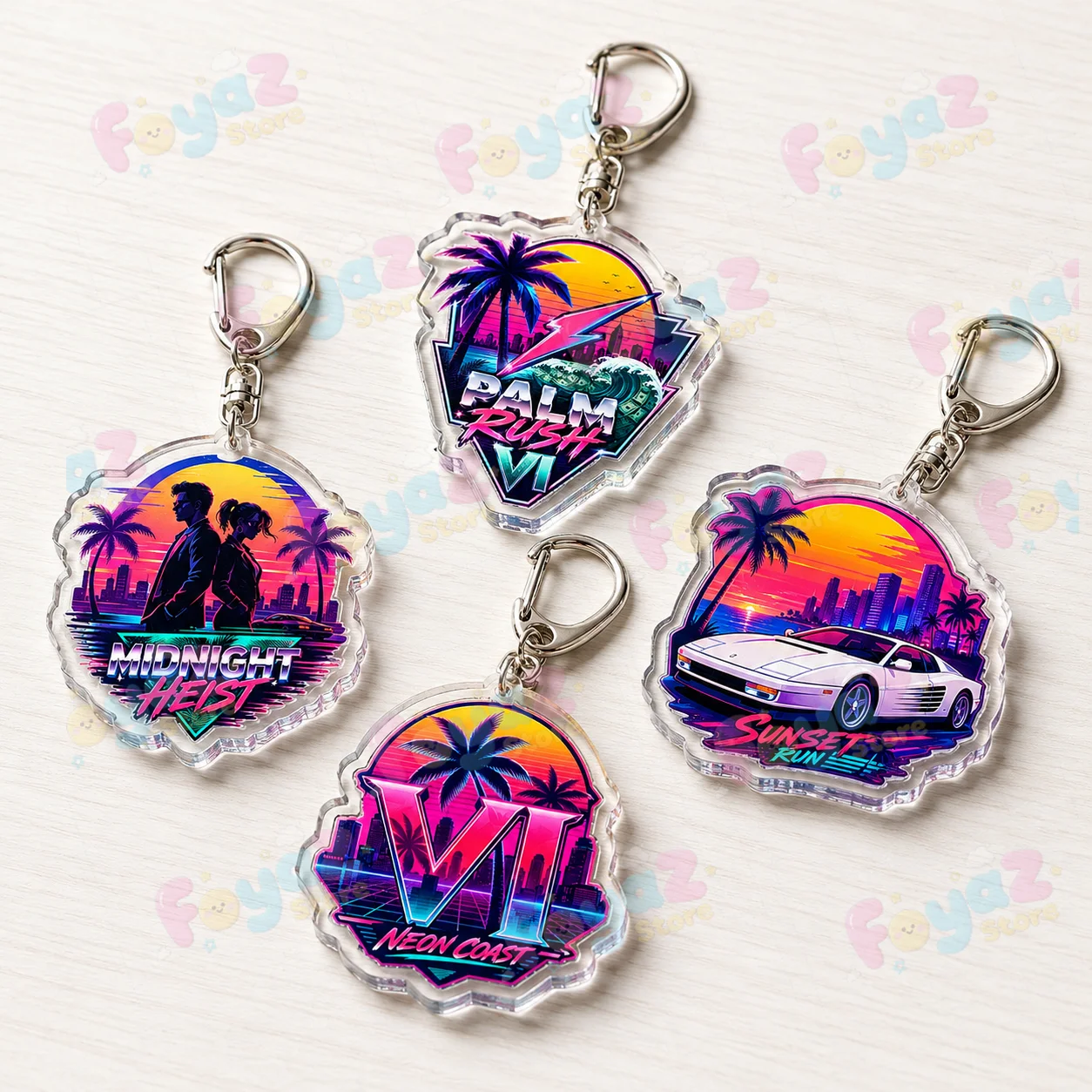 Videospiele Vice City Schlüsselanhänger für Accessoires Taschenanhänger Anime San Andreas Spiele Schlüsselring Schmuck Fans Freunde Geschenke – Detail 1