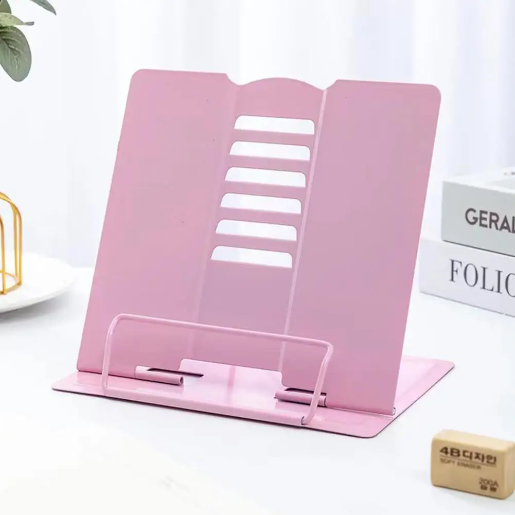 Metal Book Stand Stable Adjustable Reading Angle Bookshelf Myopia Prevention Bookshelf For Kids Foldable Bookstand Tablet Stand