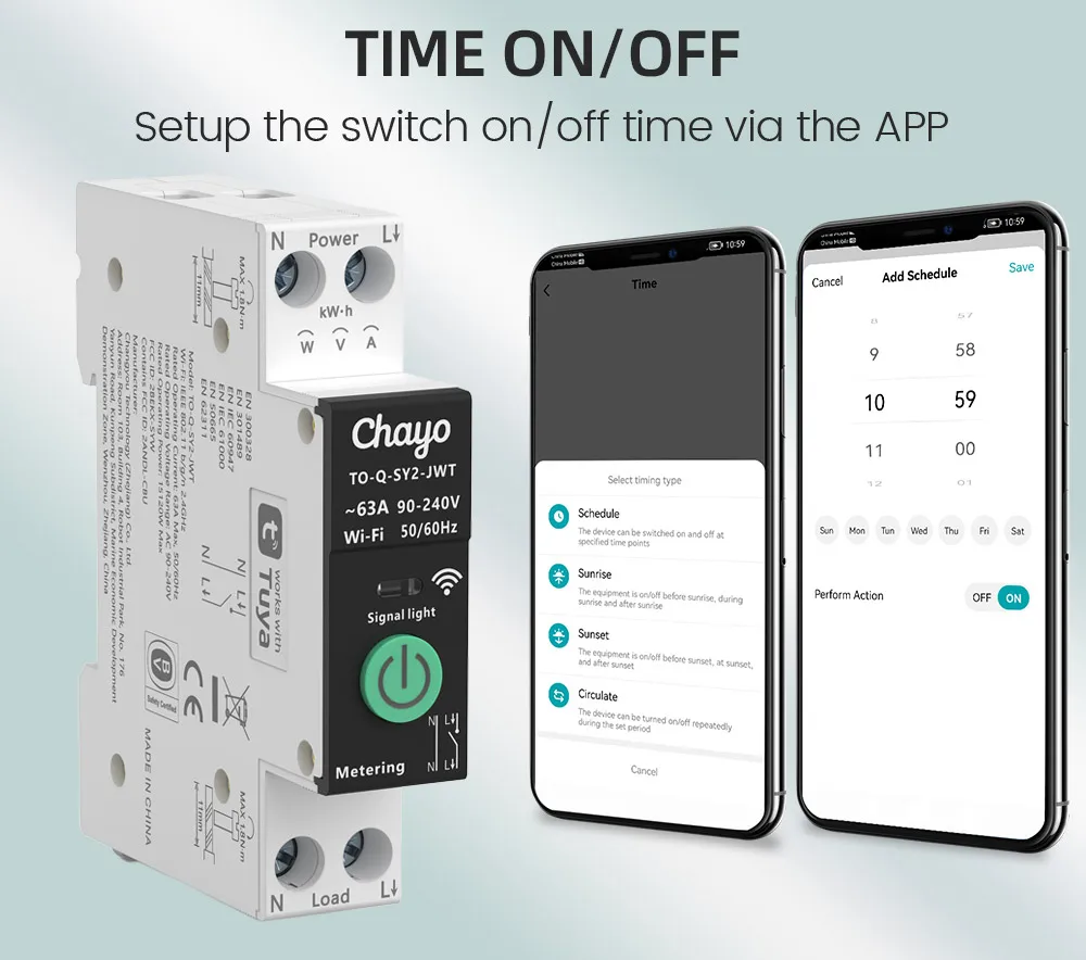 TUYA WiFi/ZigBee MCB Smart Circuit Breaker Over Current Under Voltage Protection Power Metering 1-63A Remote Control Switch