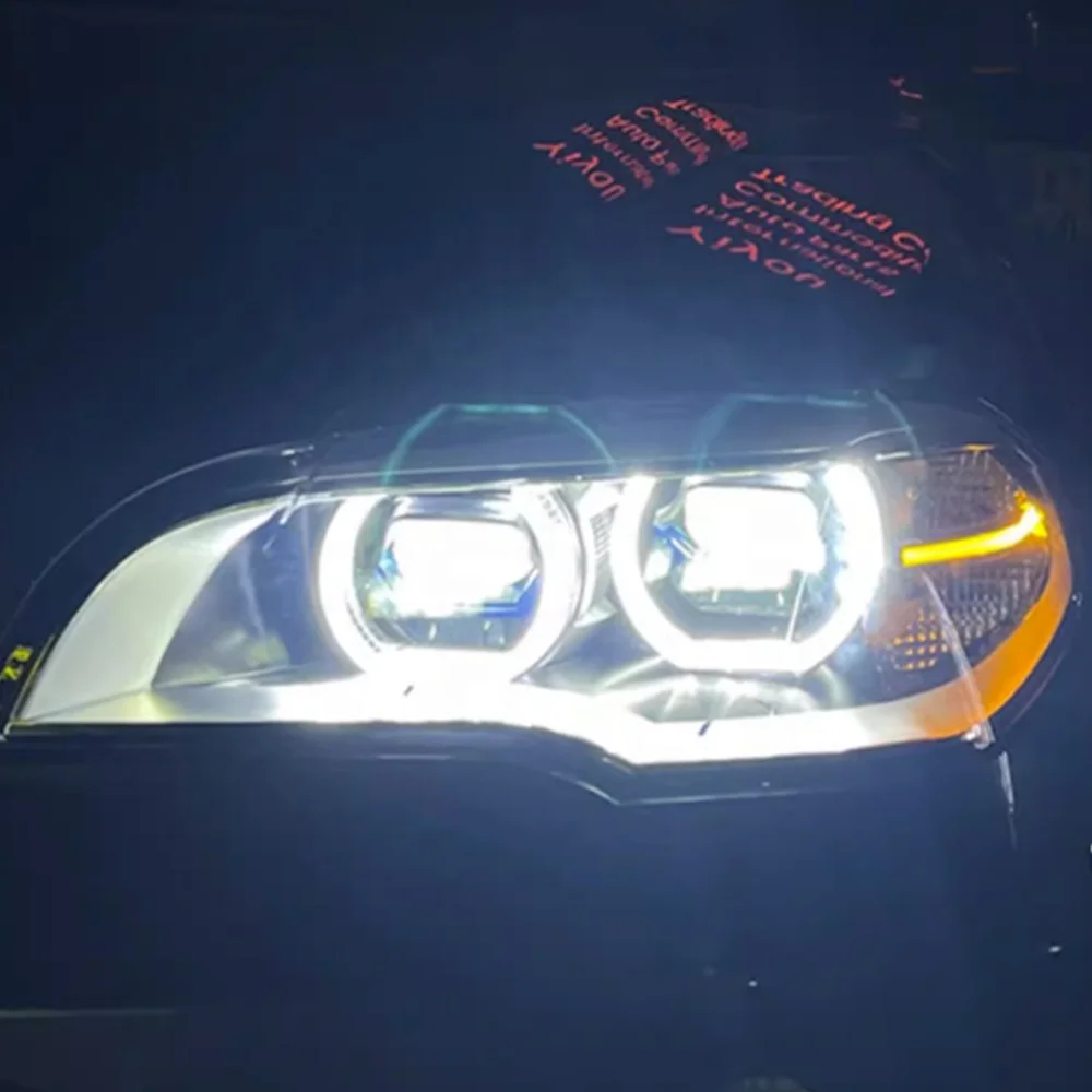 Upgrade Lampu Depan SXLL X5 E70 2007-2013, Lampu LED Laser Style Pengganti DRL Lampu Siang Hari, Lampu Sorot Tinggi dan Rendah