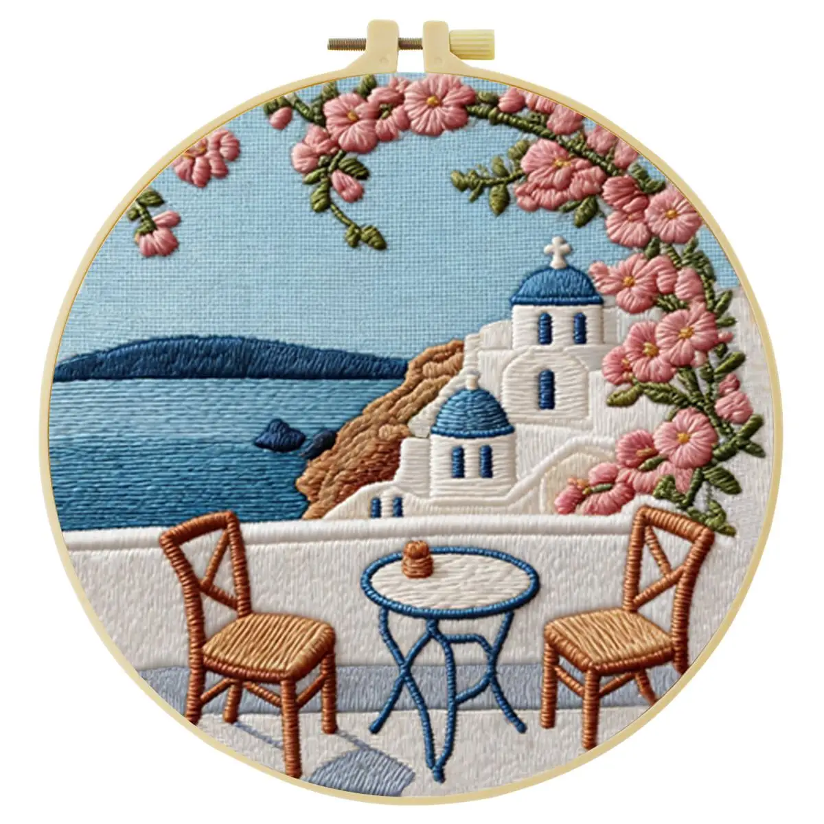 1 Stück 20X20CM/15X15CM 7,87/6,3 Zoll Meeresblick Stickerei Starter-Kit DIY-Kit DIY-Stickerei-Set Handarbeiten Nadelkunst – Detail 2