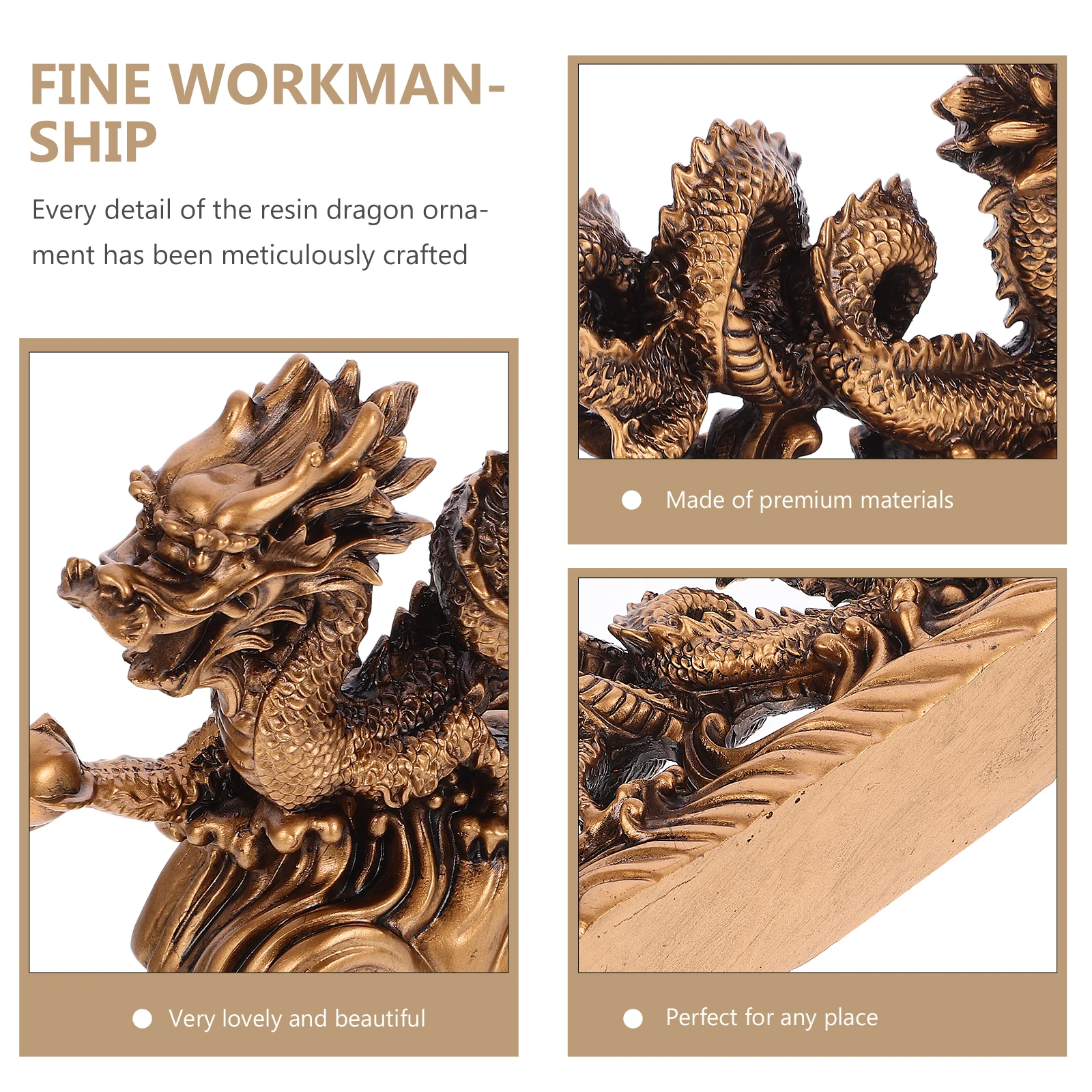 

Imitation Copper Dragon Ornaments Figurine Chinese Table Decor Statue Sculpture Lunar New Year Decorations Mini Figurines