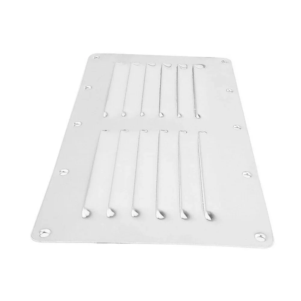 Stainless Grille Marine Vent Panel 316 Stainless Steel Louvered Design Surface-mount Efficient Airflow Exhaust Grille