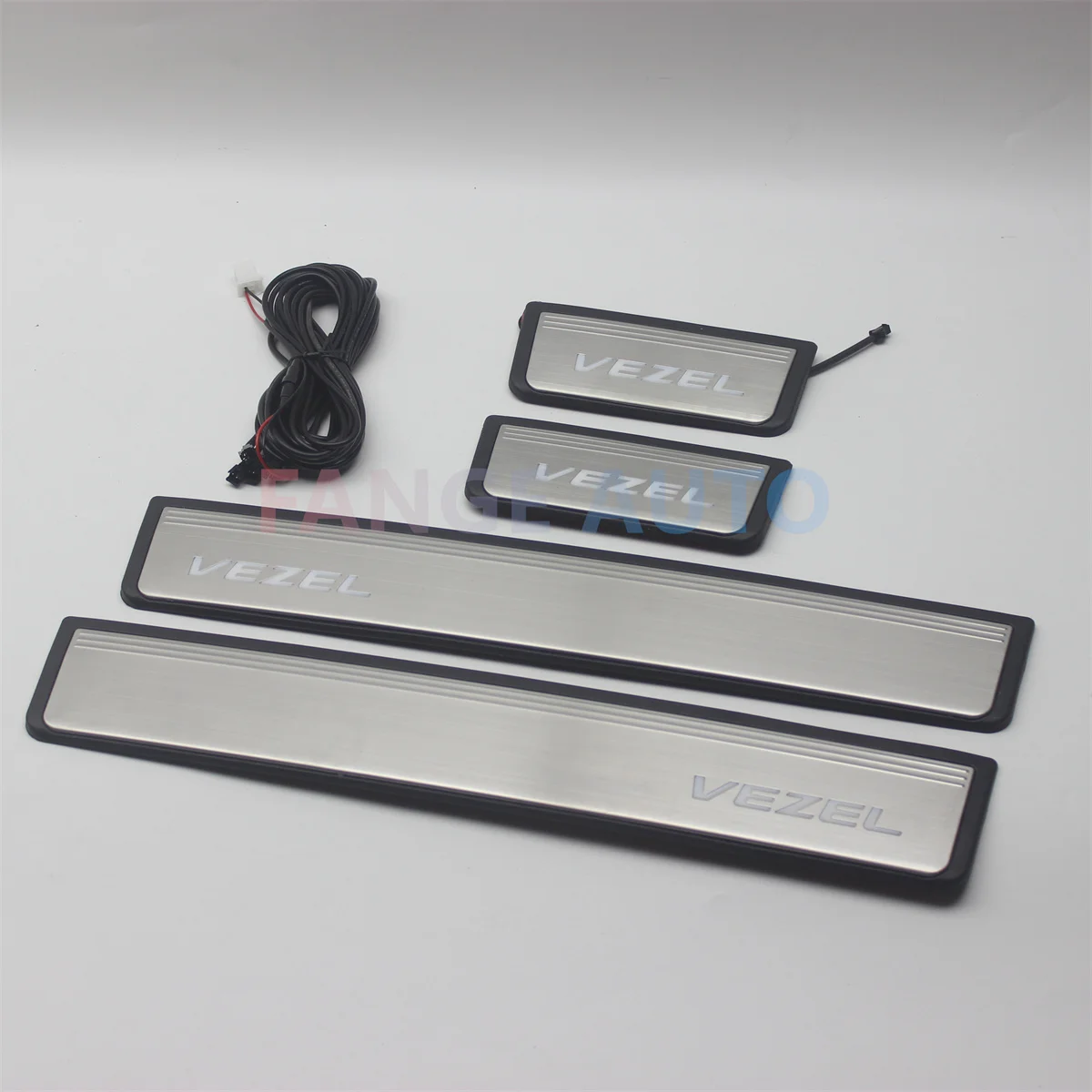 4PCS ABS Stainless Steel Led Door Sill Scuff Plate Auto Pedals Protector Cover For Honda Vezel 2023 2024