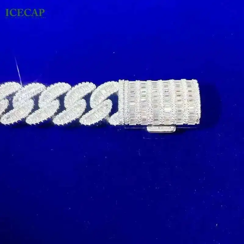 

Icecap Jewelry Fashion Jewelry Custom Mens and Womenscarbonite Chain Luxury Classic 925 Silver Moissanite Cuban Link Chain
