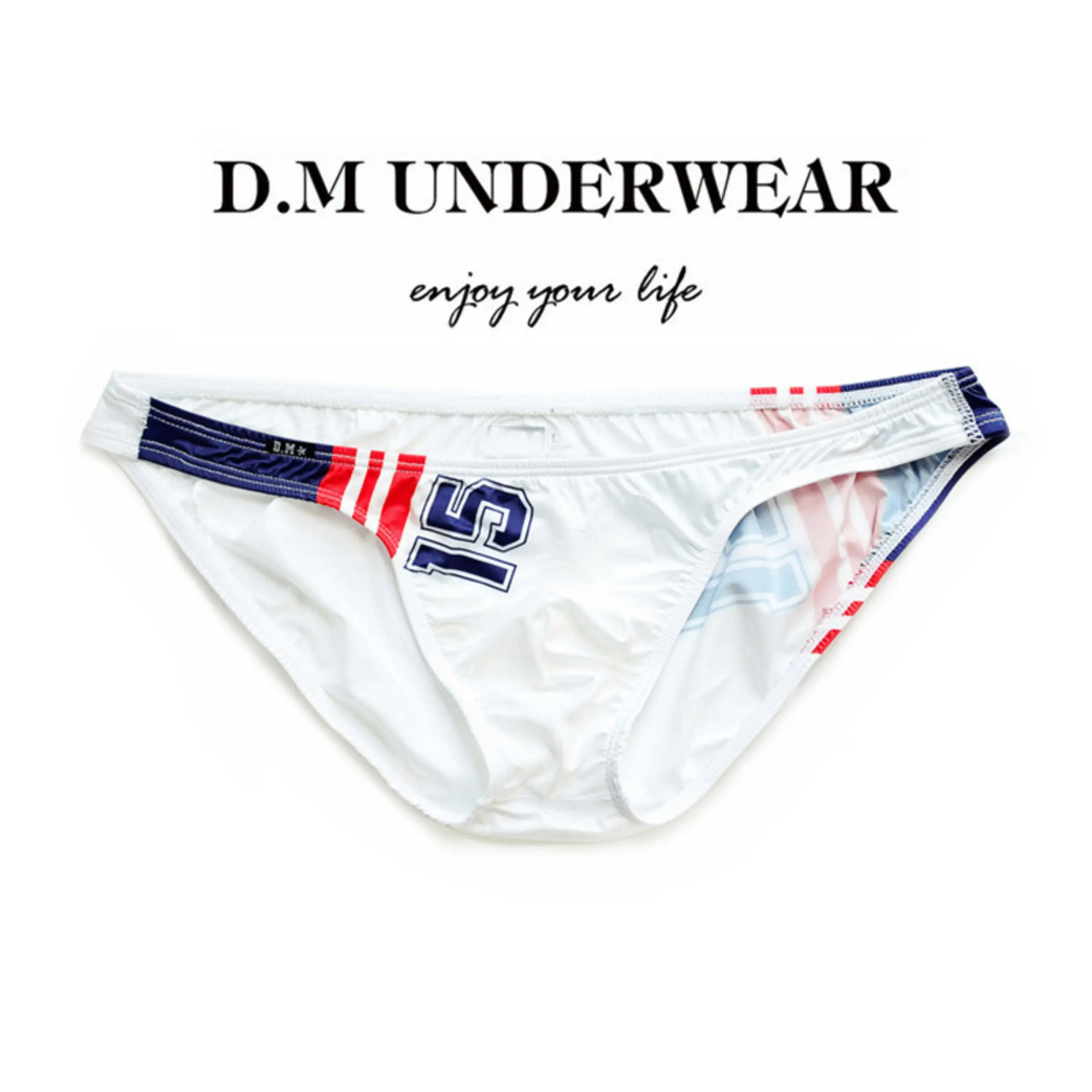 Ropa Interior Masculina Sexy con Estampado de Letras, Cintura Baja, Ultrafina, Transpirable, de Secado Rápido, Tipo Bikini, C...