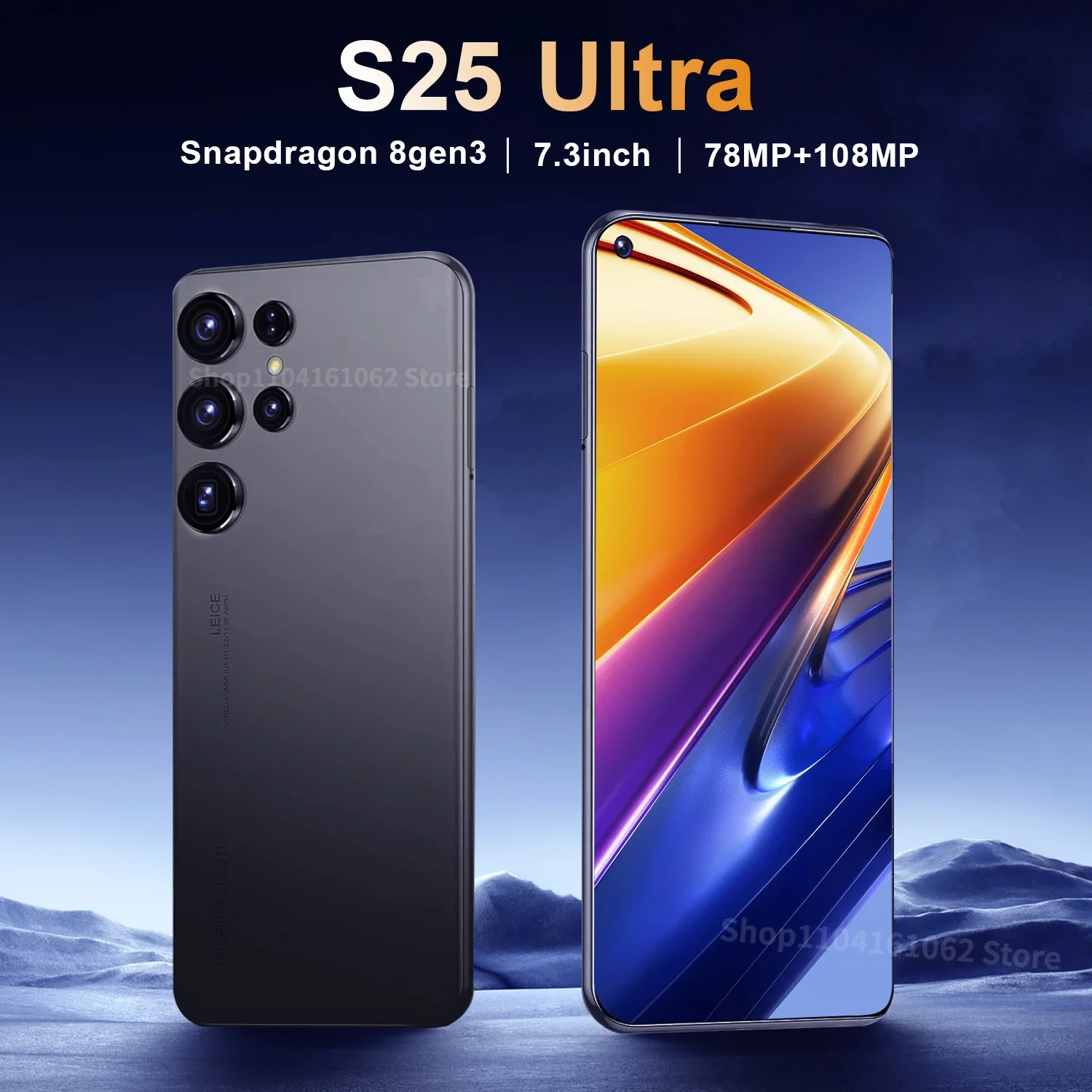 New S25 smartphone 5G 7.3-inch high-definition Android 14 Snapdragon 8gen3 10core dual SIM phone 7800mAh unlocking  smartphone