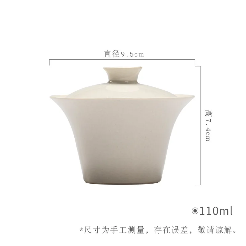 Plant Ash Ancient Clay Horseshoe Lid Ceramic Thin Body Large Spill Mouth Household Brewing Bowl Kung Fu Tea Set Main Br