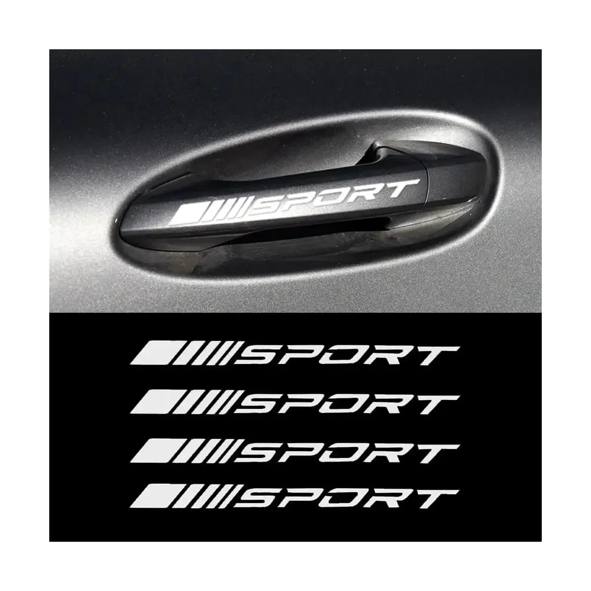 4개 15cm 스포티 화이트 자동차 스티커 - 자동차 맞춤화, 노트북, 물병 및 창의적인 공예품을 위한 방수 비닐 데칼