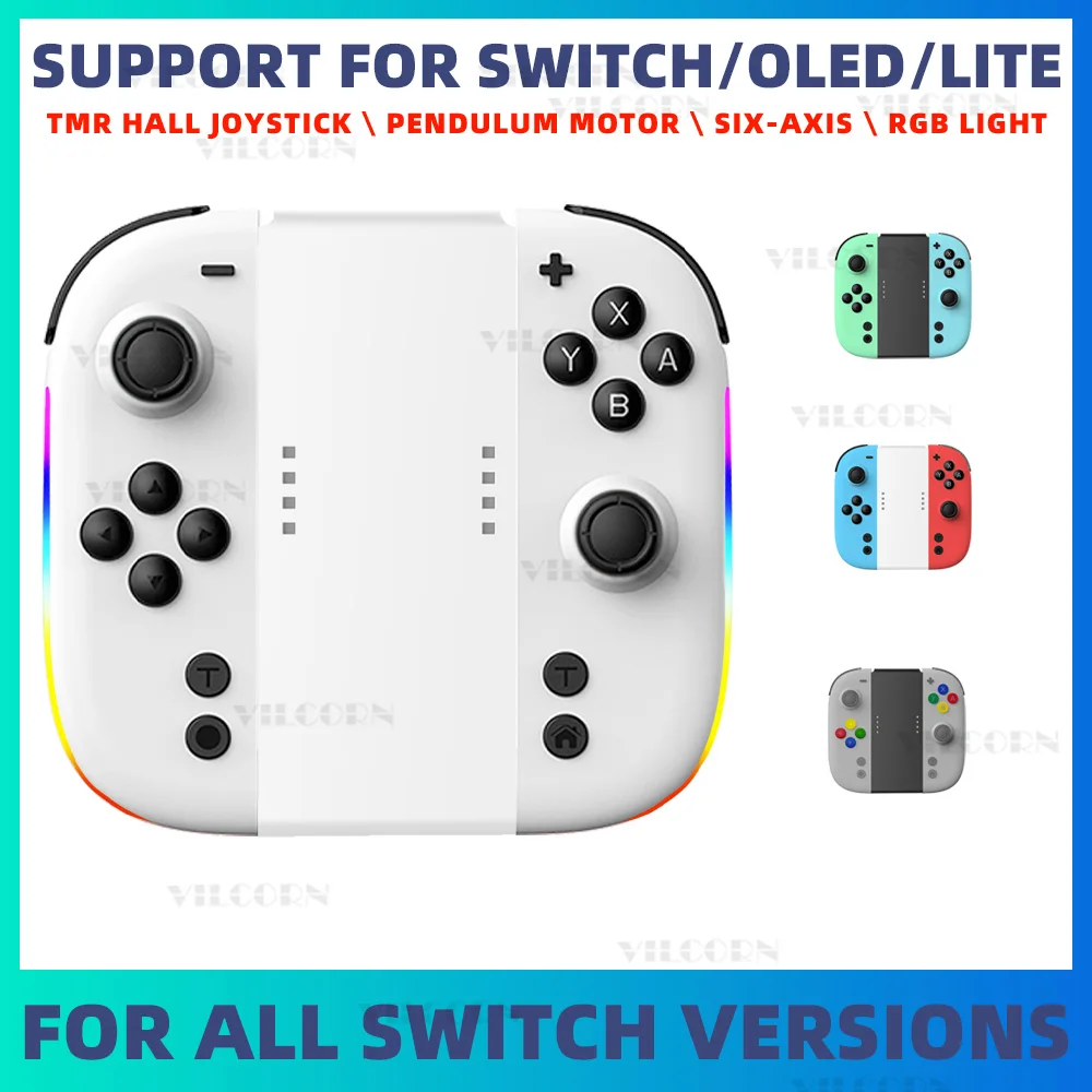 وحدة تحكم الفرح اللاسلكية للتبديل Oled Lite Gamepad Hall Effect عصا التحكم المزدوجة الاهتزاز توربو التحكم عن بعد 6 محور الدوران #1